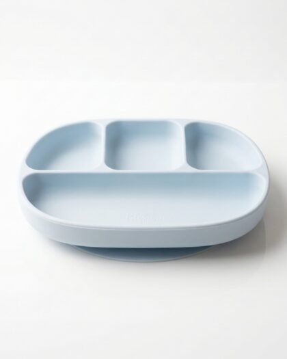 Assiette en silicone (bleu) - vaisselle bebe en silicone Phaam