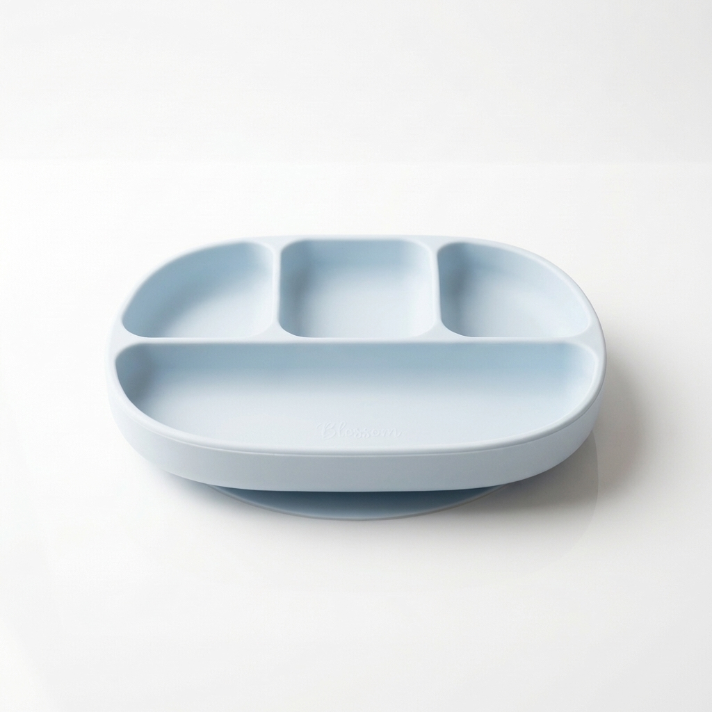 Assiette en silicone (bleu) - vaisselle bebe en silicone Phaam