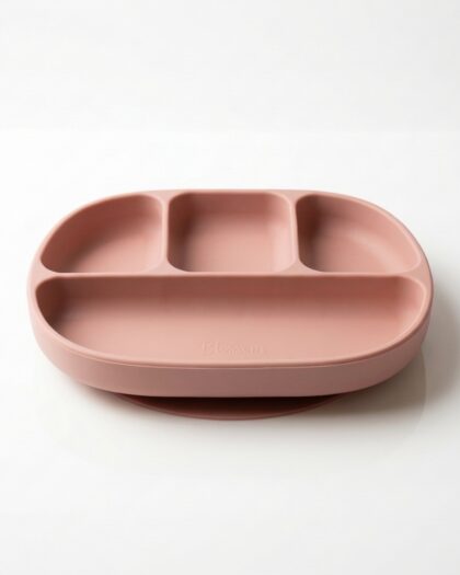 Assiette en silicone (rose pale) - vaisselle bebe en silicone Phaam