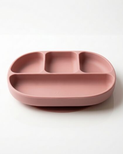 Assiette en silicone (rose) - vaisselle bebe en silicone Phaam