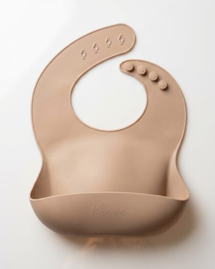 Bavoir en silicone (beige) - vaisselle bebe en silicone Phaam