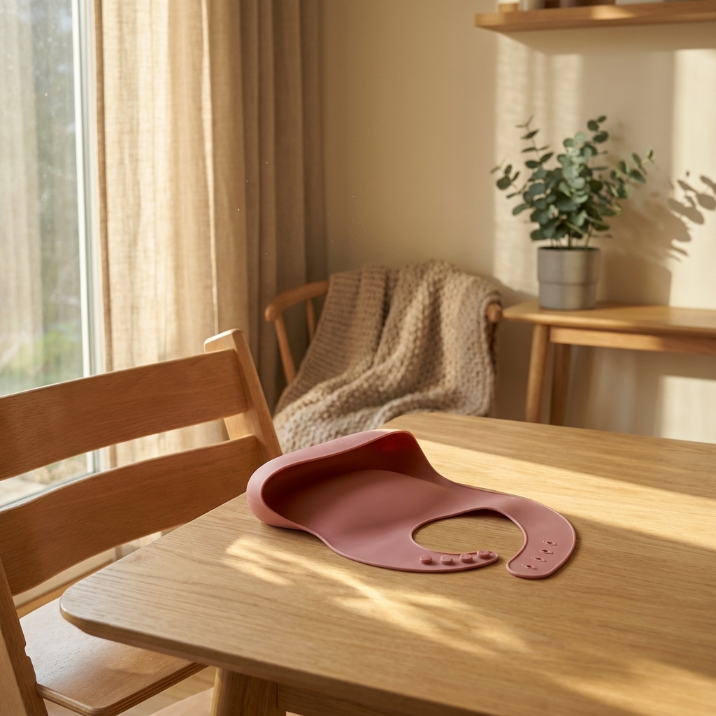 Bavoir en silicone (rose) – Image 2