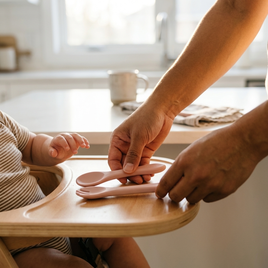 Set de couvert, cuillère et fourchette (rose pale) – Image 3