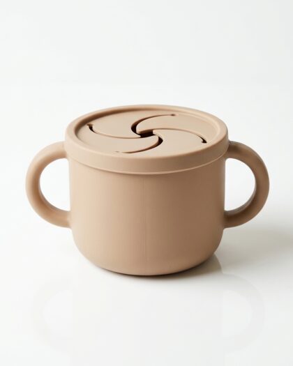 Snack cup en silicone (beige) - vaisselle bebe en silicone Phaam