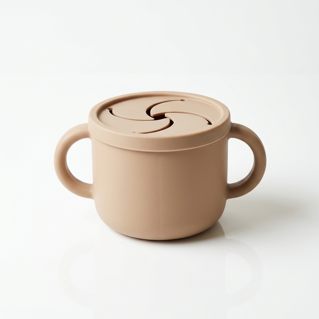 Snack cup en silicone (beige) - vaisselle bebe en silicone Phaam