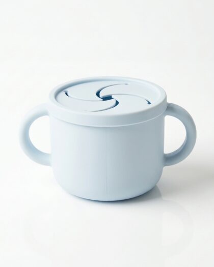 Snack cup en silicone (bleu) - vaisselle bebe en silicone Phaam