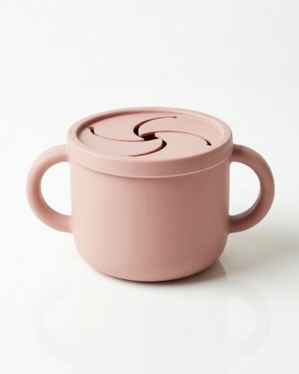 Snack cup en silicone (rose pale) - vaisselle bebe en silicone Phaam