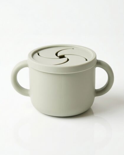 Snack cup en silicone (vert) - vaisselle bebe en silicone Phaam